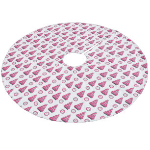 Glam roze Kerst flamingo's Fleece Kerstboom Rok