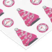 Glam roze Kerst flamingo's Tafelkleed (Gekanteld)