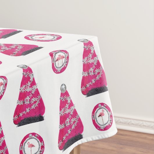 Glam roze Kerst flamingo's Tafelkleed (Voorbeeld)