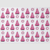 Glam roze Kerst flamingo's Tissuepapier (Voorkant)