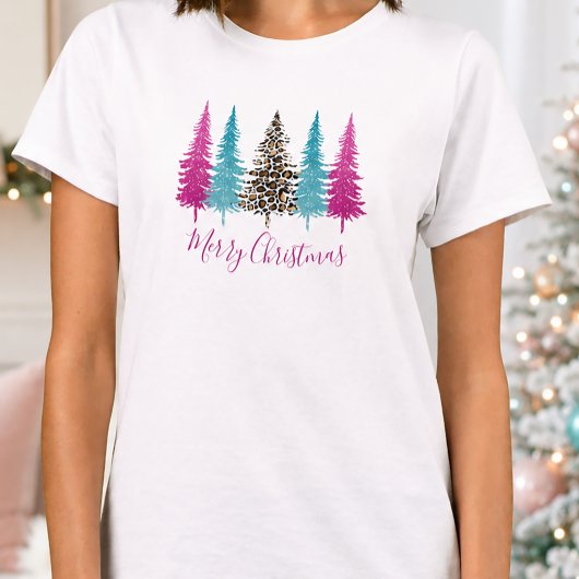 Glam roze kerst t-shirt