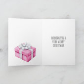 Glam roze kerstbomen in de kerstman kaart (Binnen)