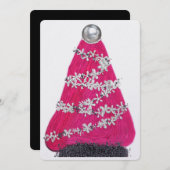 Glam Roze Kerstboom Feestdagenkaart (Voorkant / Achterkant)