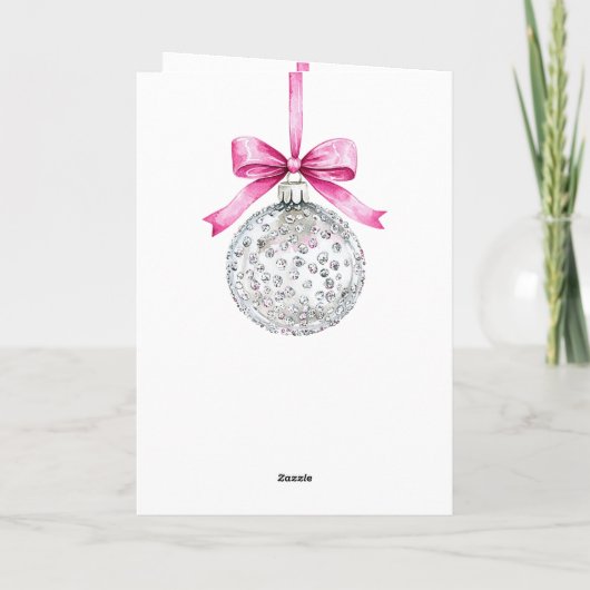 Glam roze kerstboom kaart (Achterkant)