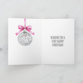 Glam roze kerstboom kaart (Binnen)