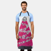 Glam Roze Kerstboom Schort (Gedragen)