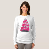 Glam Roze Kerstboom T-shirt (Voorkant volledig)