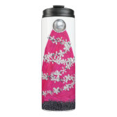 Glam Roze Kerstboom Thermosbeker (Voorkant)