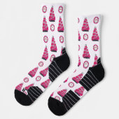 Glam roze kerstflamingo's sokken (Links)