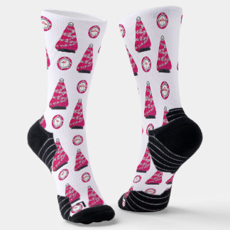 Glam roze kerstflamingo's sokken