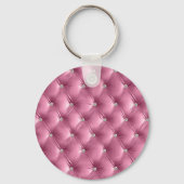 Glam roze namaak fluweel luxe naam sleutelhanger (Achterkant)