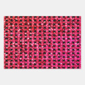 Glam Roze Paarse Rode Pareltjes Flashy Fun Diamond Inpakpapier Vel (Voorkant 3)