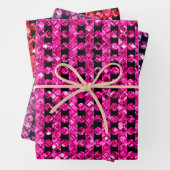 Glam Roze Paarse Rode Pareltjes Flashy Fun Diamond Inpakpapier Vel (In situ)