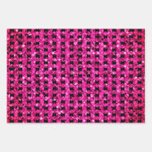 Glam Roze Paarse Rode Pareltjes Flashy Fun Diamond Inpakpapier Vel (Voorkant)