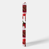 Glam Roze Paarse Rozen Marmer Monogram Naam Case-Mate iPhone Case (Achterkant / Rechts)