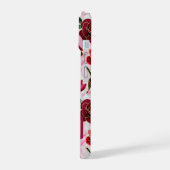 Glam Roze Paarse Rozen Marmer Monogram Naam iPhone 15 Case (Linkerkant)