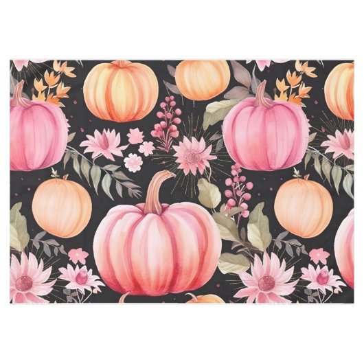 Glam roze pompoen tafelkleed (Voorkant (Horizontaal))