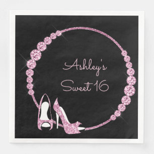 Glam Roze Pumps & Diamanten Maatwerk Servet
