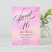 Glam roze regenboog holografisch script chic Sweet Kaart (Staand voorkant)