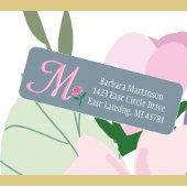 Glam Roze Rose Eigen kleurenmonogram Etiket