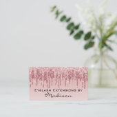 Glam roze Rose Gold Glitter Drift Eyelash Visitekaartje (Staand voorkant)