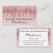 Glam roze Rose Gold Glitter Drift Eyelash Visitekaartje (Voorkant / Achterkant)
