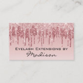Glam roze Rose Gold Glitter Drift Eyelash Visitekaartje (Voorkant)