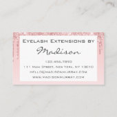 Glam roze Rose Gold Glitter Drift Eyelash Visitekaartje (Achterkant)