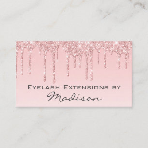 Glam Roze Rose Goud Glitter Drips Make-up Wimper Visitekaartje