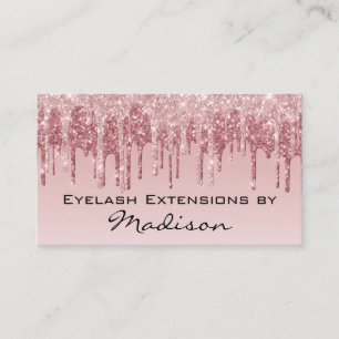 Glam Roze Rose Goud Glitter Druppels Make-up Wimpe Visitekaartje