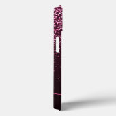 Glam Roze Roze Glitter Modern Script Monogram Naam Case-Mate iPhone Case (Achterkant / Rechts)