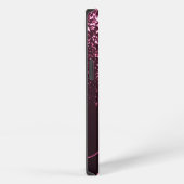 Glam Roze Roze Glitter Modern Script Monogram Naam iPhone Hoesje (Rechterkant)