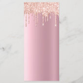 Glam roze roze goudglitterdruppels Birthday Progra Programmakaart (Achterkant)