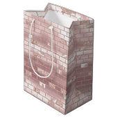 Glam Roze Stenen Bruiloftsfeest  Medium Cadeauzakje (Achterkant Gekanteld)