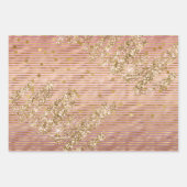 Glam roze stripes Glitter Confetti Inpakpapier Vel (Voorkant 3)