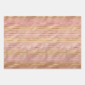 Glam roze stripes Glitter Confetti Inpakpapier Vel (Voorkant 2)