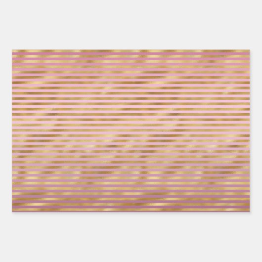 Glam roze stripes Glitter Confetti Inpakpapier Vel (Voorkant 2)