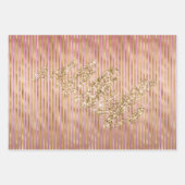 Glam roze stripes Glitter Confetti Inpakpapier Vel (Voorkant)