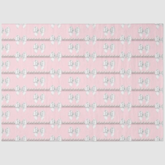 Glam Roze Tiffany Parels Thema 30e Verjaardag Tissuepapier (Voorkant)