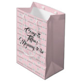 Glam Roze Tiffany Parels Thema Baby Shower Medium Cadeauzakje (Voorkant Gekanteld)