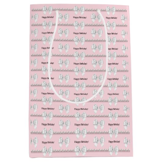 Glam Roze Tiffany Thema Bougie Verjaardag Medium Cadeauzakje (Voorkant)