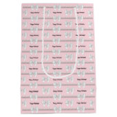 Glam Roze Tiffany Thema Bougie Verjaardag Medium Cadeauzakje (Achterkant)