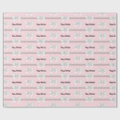 Glam Roze Tiffany Thema Bougie Witte Strik Parels Cadeaupapier (Vlak)