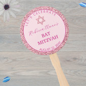 Glam Roze Trendy Meisje Foto Bat Mitswa Party Handwaaier