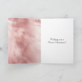 Glam Roze Wang Roze Vos Konijn Kerstmis Kaart (Binnen)