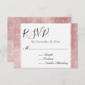 Glam Roze Wit Glitterende Sparkle RSVP Informatiekaartje (Voorkant / Achterkant)