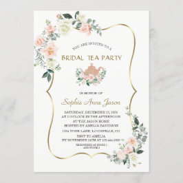 Glam Roze Witte Bloemstuk Gouden Lijst Bruiloft Th Kaart