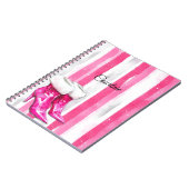 Glam Roze Witte Bont Hoge Hak Laarzen Notitieboek (Linkerzijde)