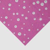Glam Roze Witte Diamanten Bruiloft Feest Tissuepapier (Detail)