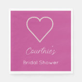 Glam Roze Witte Parels Bruids-Shower Servet (Voorkant)